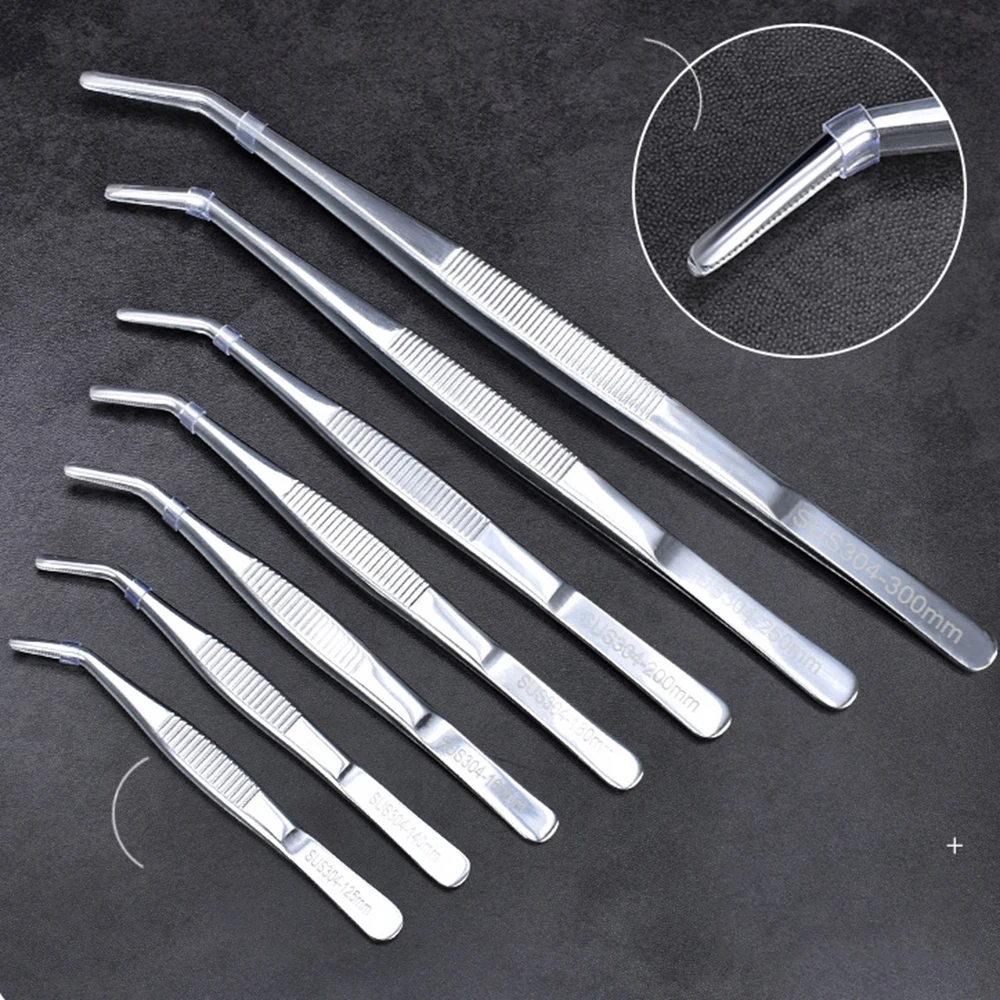 

Stainless Steel Straight Elbow Tweezers Fish Tank Aquatic Plants Aqaurium Tool Water Plant Curved Pliers Reptile Feeding Tongs