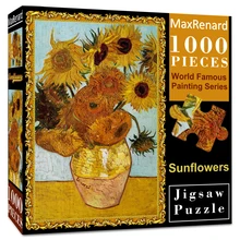 MaxRenard Jigsaw Puzzle 1000 Pieces for Adult Van Gogh Sunflower Environmentally Friendly Paper Christmas Gift Toy