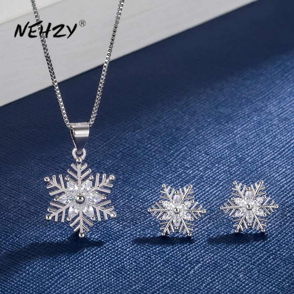 NEHZY посеребрённая Новая женская бижутерия высокого качества кубический цирконий серьга из снежинки кулон ожерелье длина 45 см
NEHZY посеребрённая Новая женская бижутерия высокого качества кубический цирконий серьга из снежинки кулон ожерелье длина 45 см