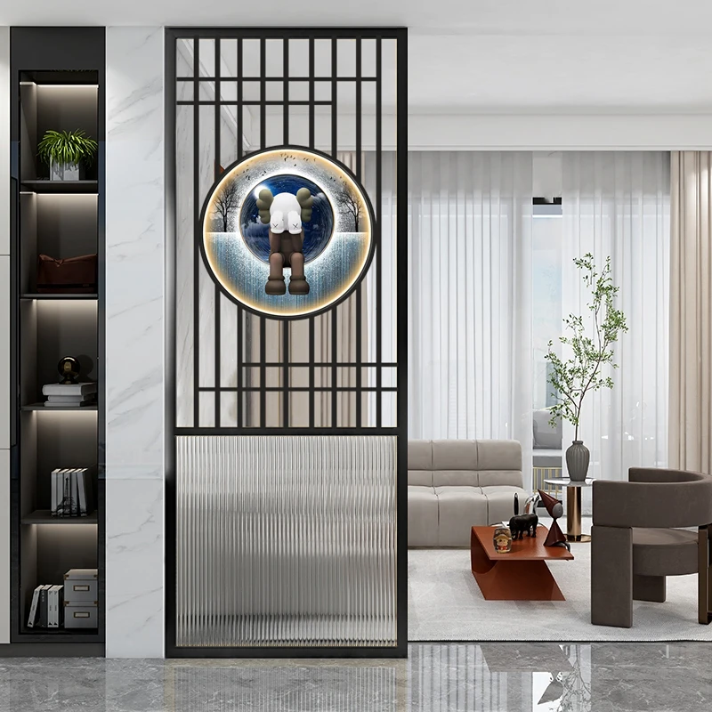 Nordic glass partition wall living room porch decoration modern simple stainless steel light luxury storage screen
Nordic glass partition wall living room porch decoration modern simple stainless steel light luxury storage screen