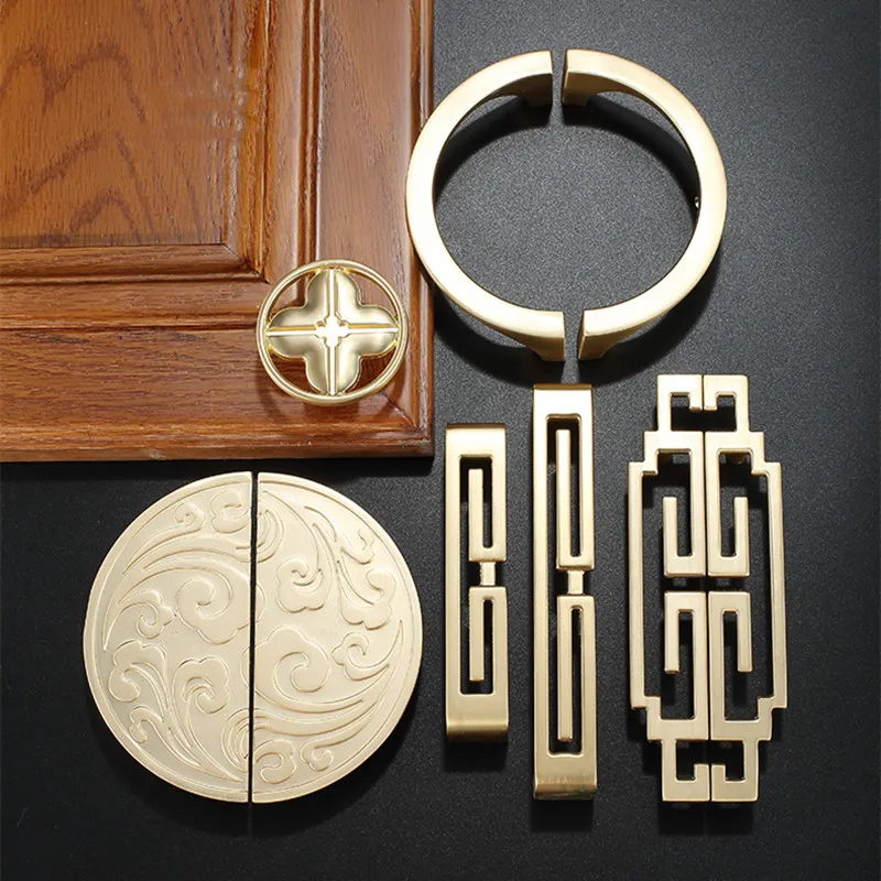New Chinese Style High Quality Zinc Alloy Wardrobe Cabinet Golden Handle Cabinet Door Drawer Antique Solid Wood Cabinet Handle
New Chinese Style High Quality Zinc Alloy Wardrobe Cabinet Golden Handle Cabinet Door Drawer Antique Solid Wood Cabinet Handle
