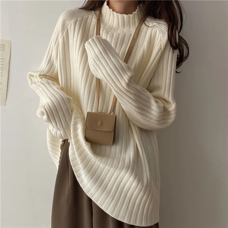 Real 2021 autumn winter new pure color Korean lazy loose thickening knitted cover half turtleneck sweater female wholesale
Real 2021 autumn winter new pure color Korean lazy loose thickening knitted cover half turtleneck sweater female wholesale