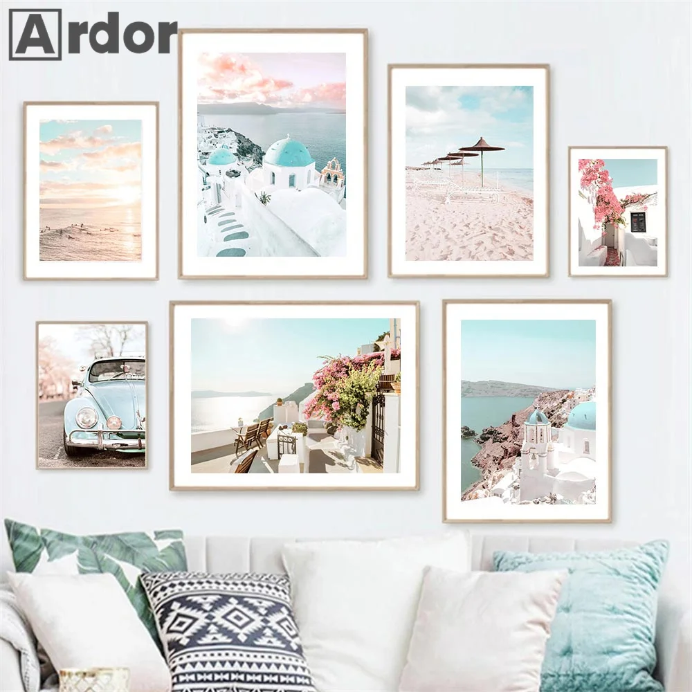 Santorini Beach Print Sea Posters Flowers Blue White House Wall Art Canvas Painting Landscape Pictures Living Room Home Decor
Santorini Beach Print Sea Posters Flowers Blue White House Wall Art Canvas Painting Landscape Pictures Living Room Home Decor