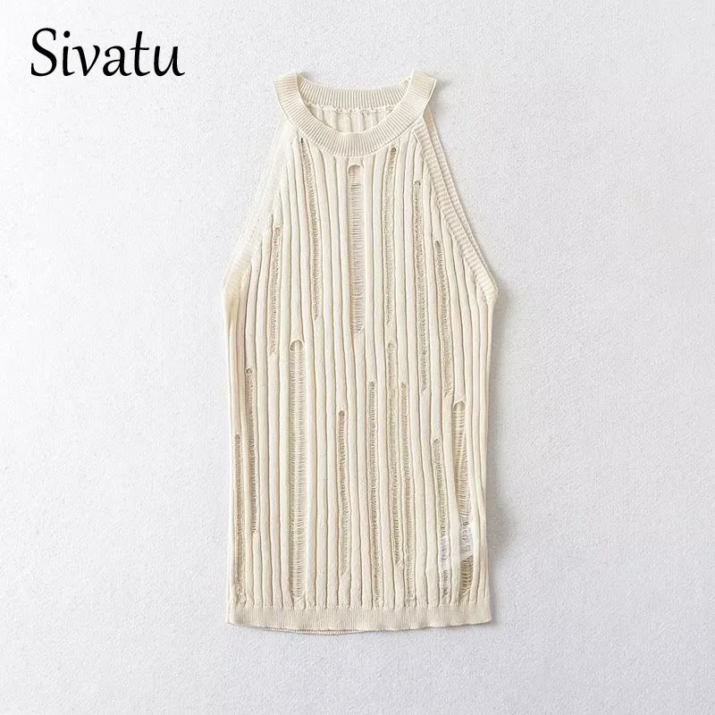 

Sivatu Traf Corset Top Women Summer 2023 hollow out Knitted Y2k Streetwear Short Sleeve Rave Crochet Top Harajuku Tube Top