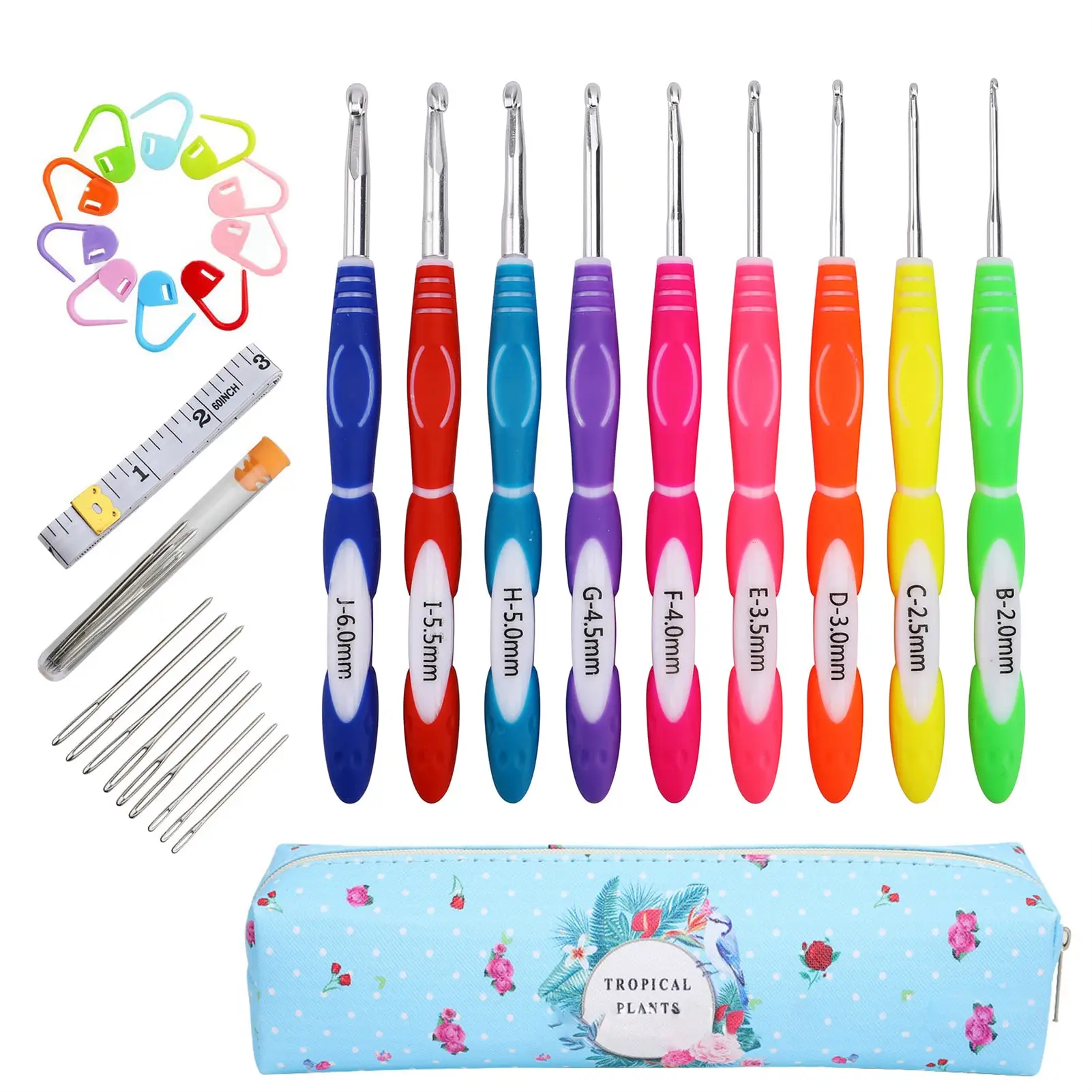 9PCS Crochet Kit Ergonomic Soft Grip Handles Yarn Knitting Needles Kit Smooth Knitting Needles Kit Great Gift for Mom
9PCS Crochet Kit Ergonomic Soft Grip Handles Yarn Knitting Needles Kit Smooth Knitting Needles Kit Great Gift for Mom
