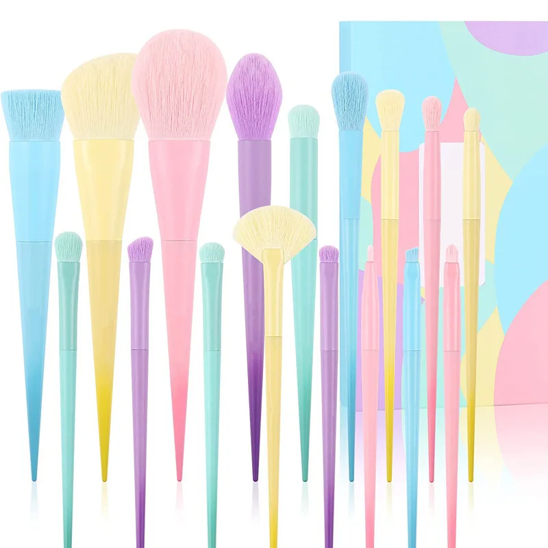 

17PCS Multicolour Makeup Brush Set Foundation Blending Face Powder Blush Concealers Eye Shadow Professional Make Up Brush