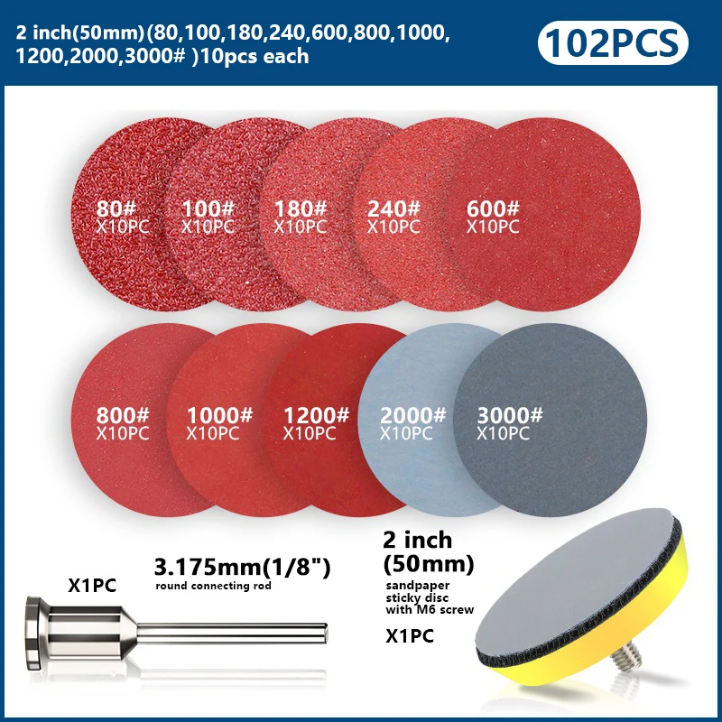 XCAN Набор дисков для наждачной бумаги 52/102 шт.
XCAN Набор дисков для наждачной бумаги 52/102 шт.