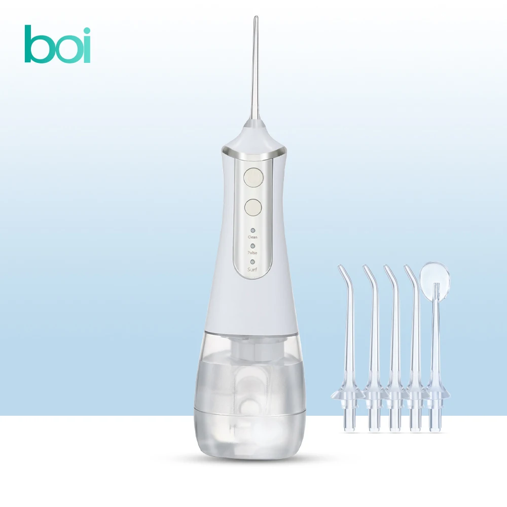 Boi 350ML Tank Strong Power Oral Irrigators Portable USB Charger Dental Water Flosser Pulse 5 Jet Nozzle Tip Teeth Cleaner
Boi 350ML Tank Strong Power Oral Irrigators Portable USB Charger Dental Water Flosser Pulse 5 Jet Nozzle Tip Teeth Cleaner