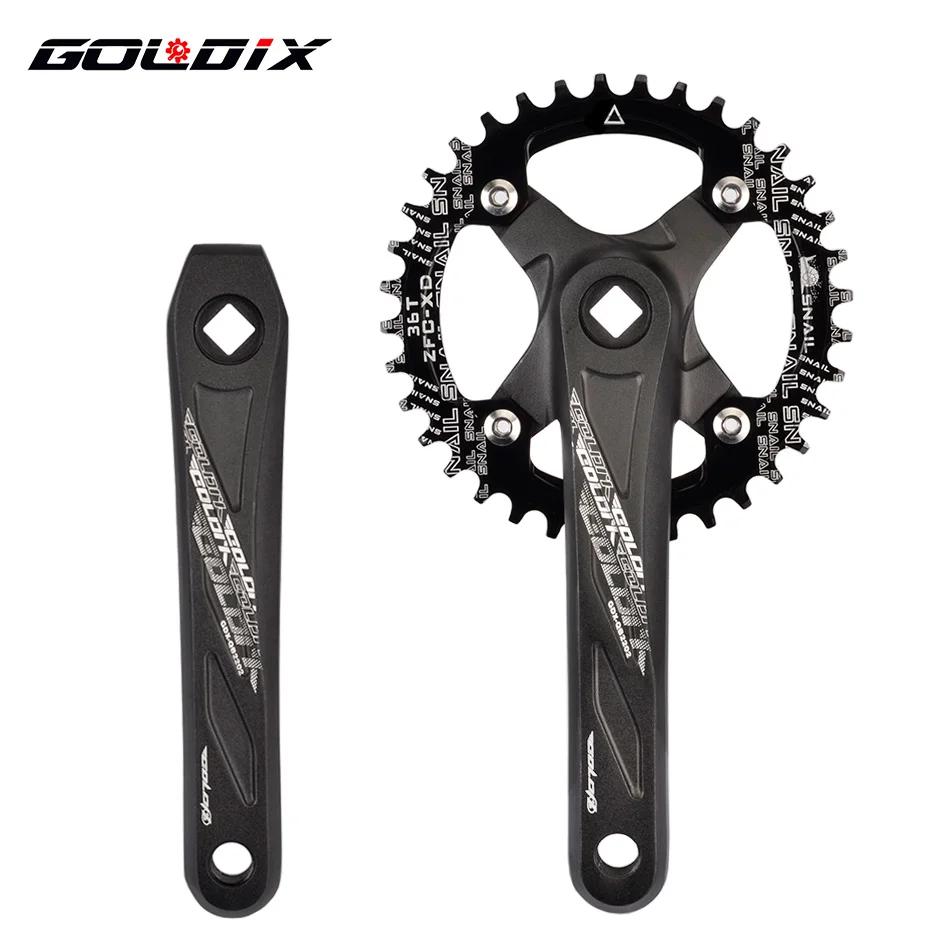 GOLDIX RIRO Bicycle Crankset 104BCD Mountain Bike Square Hole Crank Aluminum Alloy Crank 170/175mm Black 32T 34T 36T 38T 40T 42T
GOLDIX RIRO Bicycle Crankset 104BCD Mountain Bike Square Hole Crank Aluminum Alloy Crank 170/175mm Black 32T 34T 36T 38T 40T 42T
