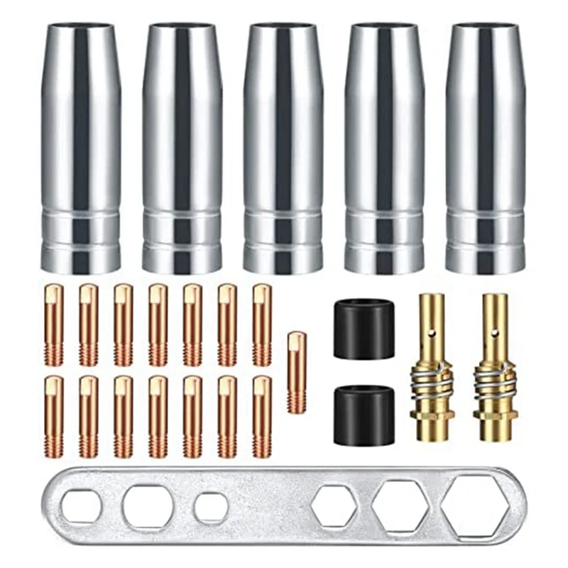 25Pcs Welding Gunaccessory, Nozzle Contact Nozzle Tips Holder Kit, Welding Torch Accessory For MB15 15AK Welding Torch
25Pcs Welding Gunaccessory, Nozzle Contact Nozzle Tips Holder Kit, Welding Torch Accessory For MB15 15AK Welding Torch
