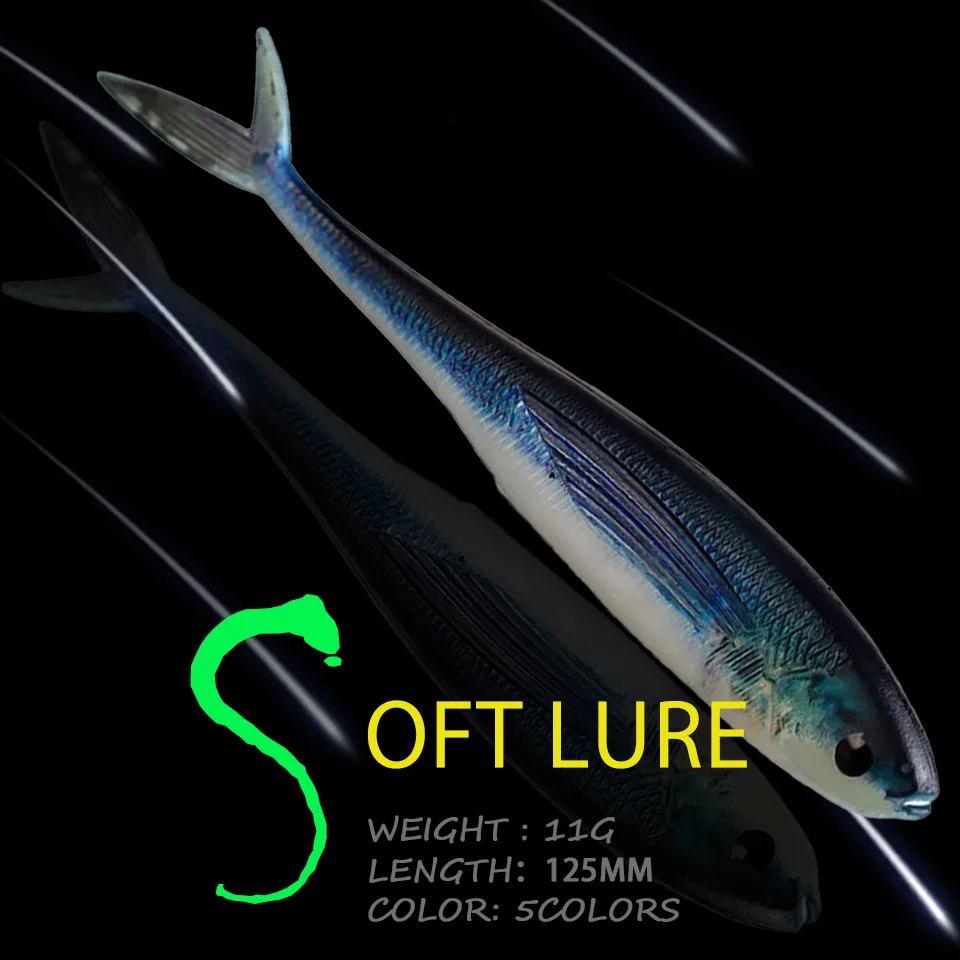 

WALK FISH 11g 12.5cm 3D Fishing Trolling Tuna Mackerel Seawater Bait Lures Soft Plastic Lure Swimbait For Bass Fishing Tackle