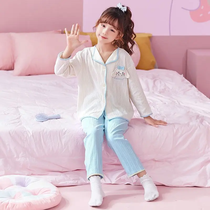 Hello Kitty Anime Sanrio Kawaii Children Pajamas Cute Cartoon Girly Heart Cinnamoroll Long Sleeve Pure Cotton Fashion Cloth Toys
Hello Kitty Anime Sanrio Kawaii Children Pajamas Cute Cartoon Girly Heart Cinnamoroll Long Sleeve Pure Cotton Fashion Cloth Toys
