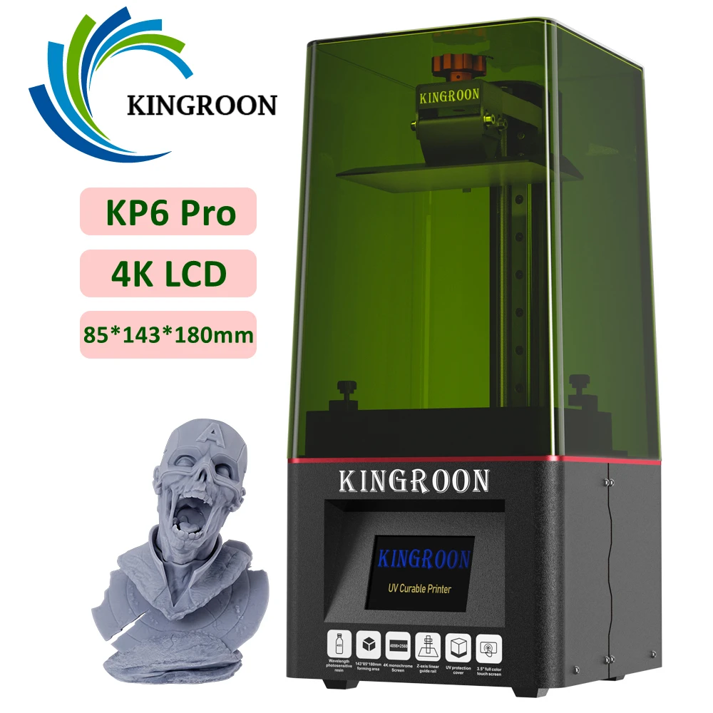 KINGROON KP6 PRO 4K LCD 3D Printers UV Resin Printer with 6.08 inch 4K Monochrome Screen 3D Printing SLA 3D Printer
KINGROON KP6 PRO 4K LCD 3D Printers UV Resin Printer with 6.08 inch 4K Monochrome Screen 3D Printing SLA 3D Printer