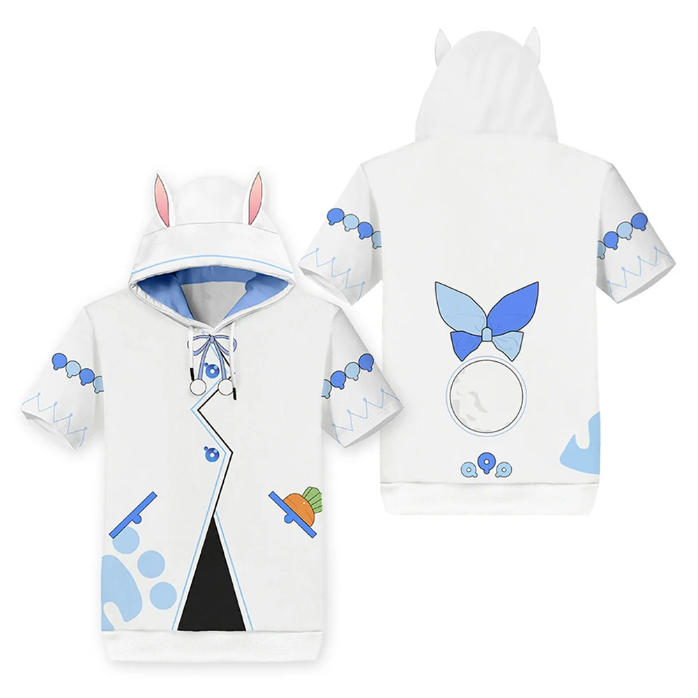 Hololive Vtuber Usada Pekora Cosplay Hooded 3D Printed T-shirt Summer Short Sleeve Hooded Hoodie Sweatshirt
Hololive Vtuber Usada Pekora Cosplay Hooded 3D Printed T-shirt Summer Short Sleeve Hooded Hoodie Sweatshirt