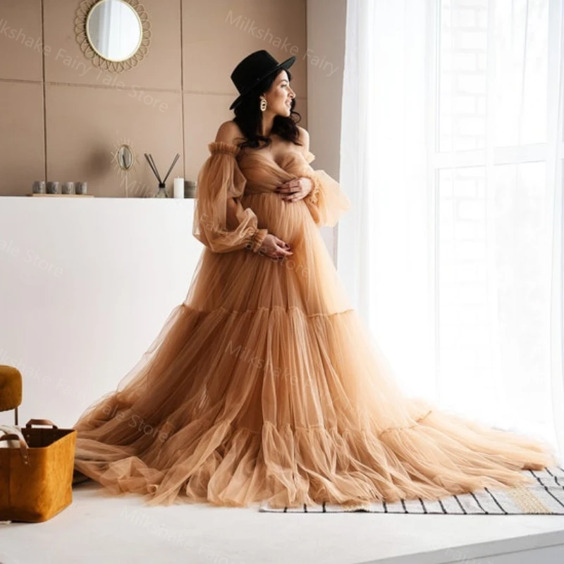 Off The Shoulder Pregnant Maternity Sleepwear Prom Dresses Sweetheart Long Sleeves Nightgowns For Photoshoot Bathrobe Nightwear
Off The Shoulder Pregnant Maternity Sleepwear Prom Dresses Sweetheart Long Sleeves Nightgowns For Photoshoot Bathrobe Nightwear