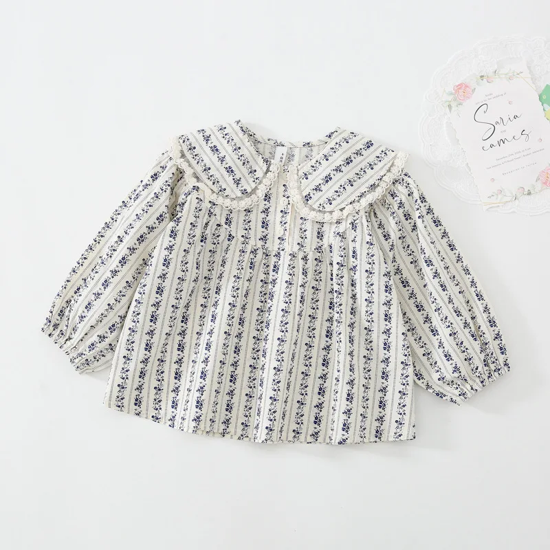 Блузка детская с оборками, х/б, с цветочным принтом 
Блузка детская с оборками, х/б, с цветочным принтом