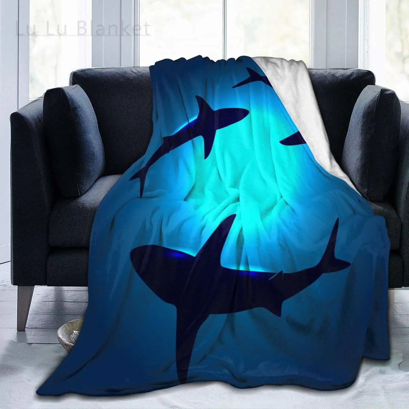 Floating Shark Blue Ocean Water Throw Blanket Plush Microfiber Flannel Fleece Blanketfor Bed Sofa Couch Camping Travel
Floating Shark Blue Ocean Water Throw Blanket Plush Microfiber Flannel Fleece Blanketfor Bed Sofa Couch Camping Travel