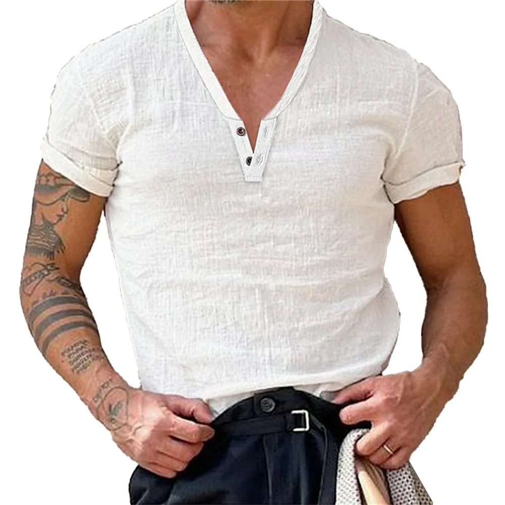 Men's Shirts Casual Henley Neck Plain Sweat Absorption Summer Loose T-Shirt Short Sleeve Breathable Muscle Shirts Top Blouse
Men's Shirts Casual Henley Neck Plain Sweat Absorption Summer Loose T-Shirt Short Sleeve Breathable Muscle Shirts Top Blouse