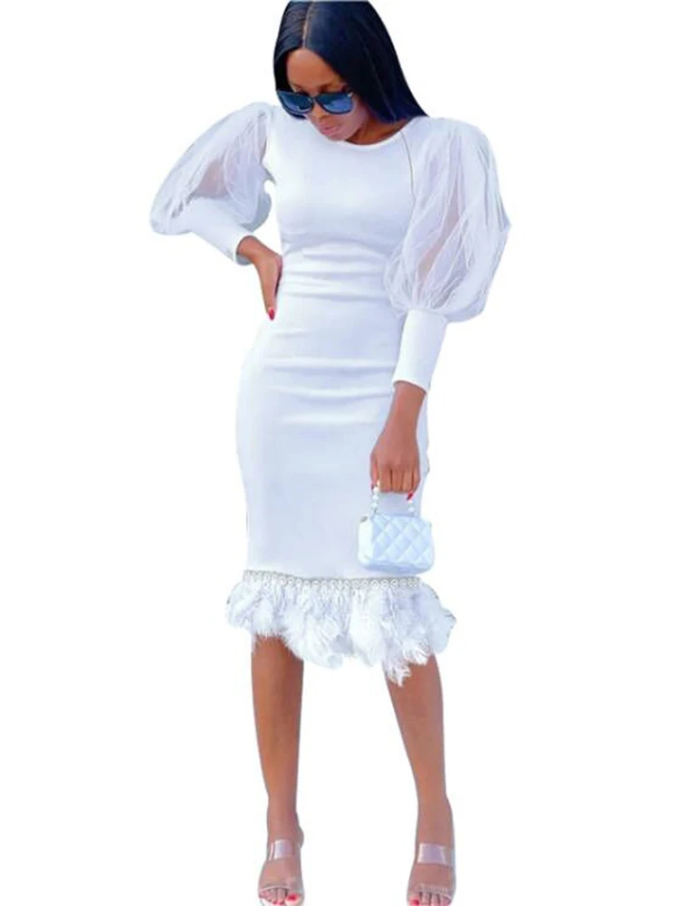 African Dresses For Women Mesh Splice Lantern Sleeve Africa Clothing Fashion Feather Tassel Elegant Skinny Dashiki African Dress
African Dresses For Women Mesh Splice Lantern Sleeve Africa Clothing Fashion Feather Tassel Elegant Skinny Dashiki African Dress