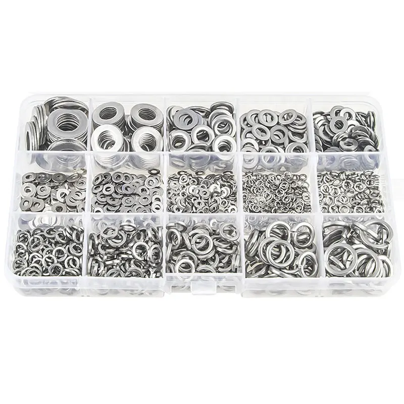 304 Stainless Steel Flat Washer And Lock Washer Assortment Set(700 Pieces, 8 Sizes) - M2 M2.5 M3 M4 M5 M6 M8 M10
304 Stainless Steel Flat Washer And Lock Washer Assortment Set(700 Pieces, 8 Sizes) - M2 M2.5 M3 M4 M5 M6 M8 M10