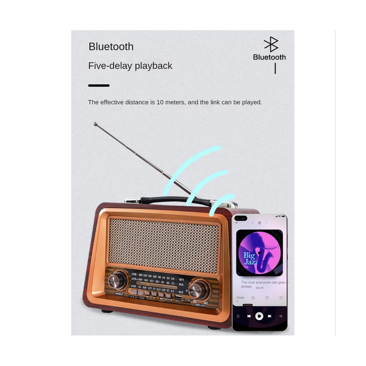 Портативный деревянный ретро-радиоприемник, беспроводные Bluetooth-колонки, Hi-Fi стерео AM/FM-радиоплеер, USB TF AUX MP3, желтый деревянный цвет
Портативный деревянный ретро-радиоприемник, беспроводные Bluetooth-колонки, Hi-Fi стерео AM/FM-радиоплеер, USB TF AUX MP3, желтый деревянный цвет