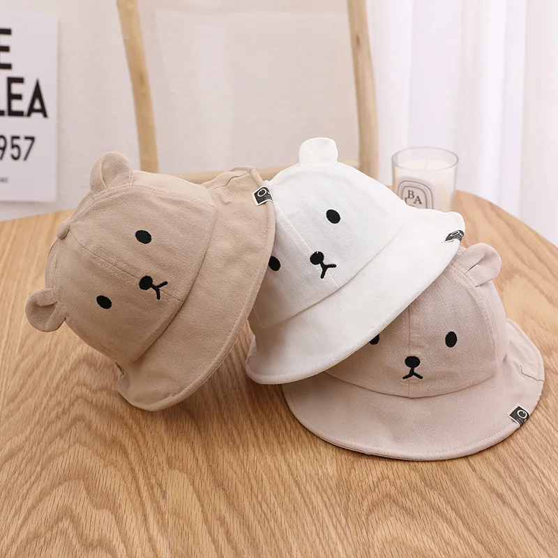 Baby Hat Solid Color Bucket Pure Cotton Hat Spring Summer Outdoor Beach Sun Hat Cute Bear Panama Hat Newborn Boy Girl Soft Hat
Baby Hat Solid Color Bucket Pure Cotton Hat Spring Summer Outdoor Beach Sun Hat Cute Bear Panama Hat Newborn Boy Girl Soft Hat