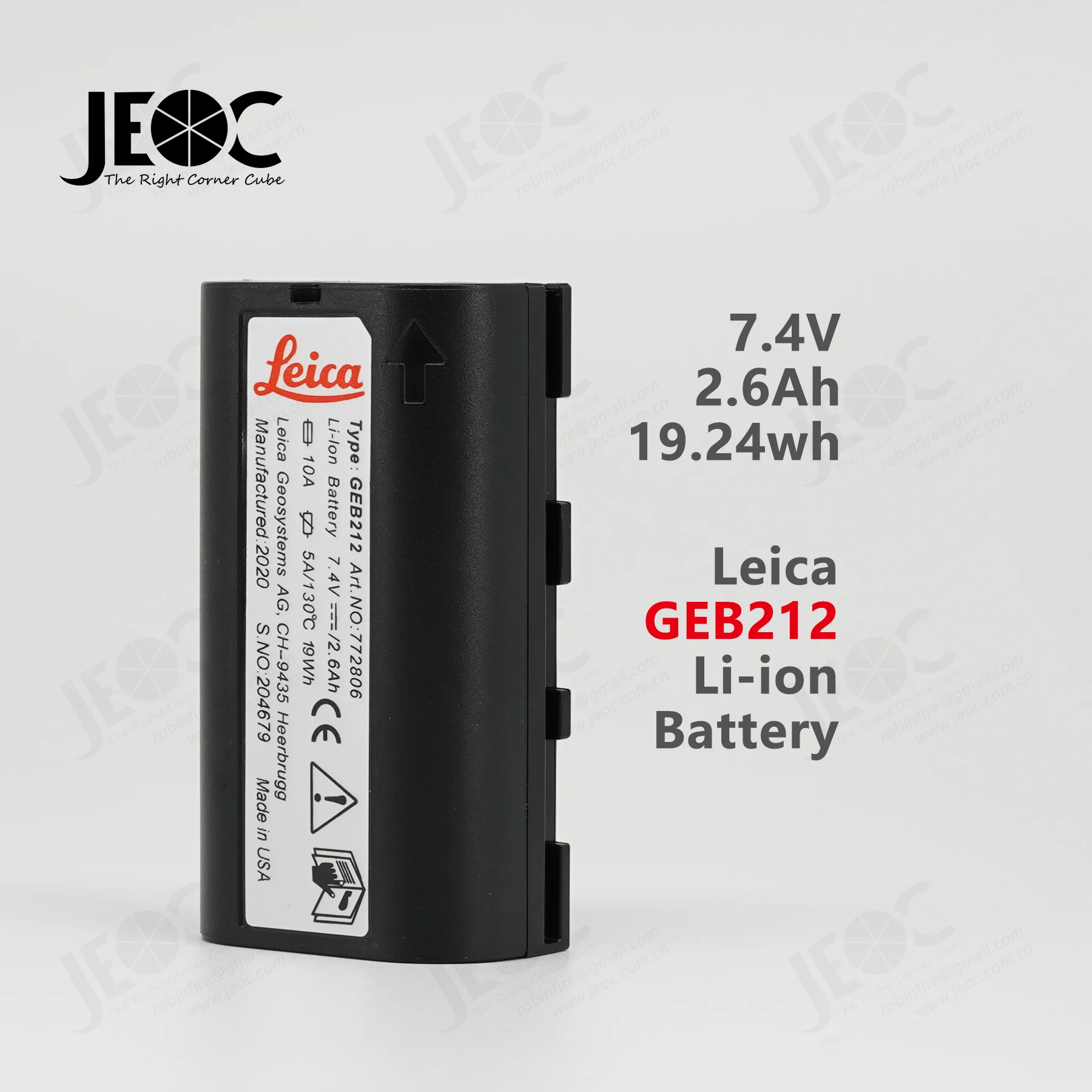 JEOC Replacement Battery of GEB212, for Leica TPS1200 Series Totalstation Accessories
JEOC Replacement Battery of GEB212, for Leica TPS1200 Series Totalstation Accessories