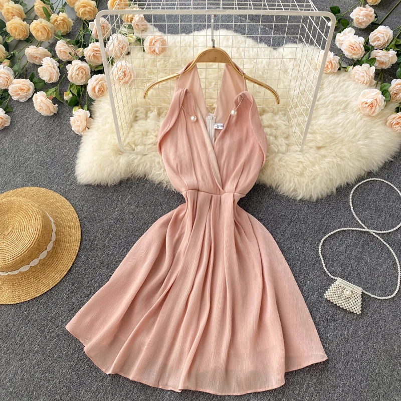 Women's Summer New Fashion Sexy Slim Retro Backless A-line Short Dress Sleeveless Party Clothes Vestido De Mujer D987
Women's Summer New Fashion Sexy Slim Retro Backless A-line Short Dress Sleeveless Party Clothes Vestido De Mujer D987