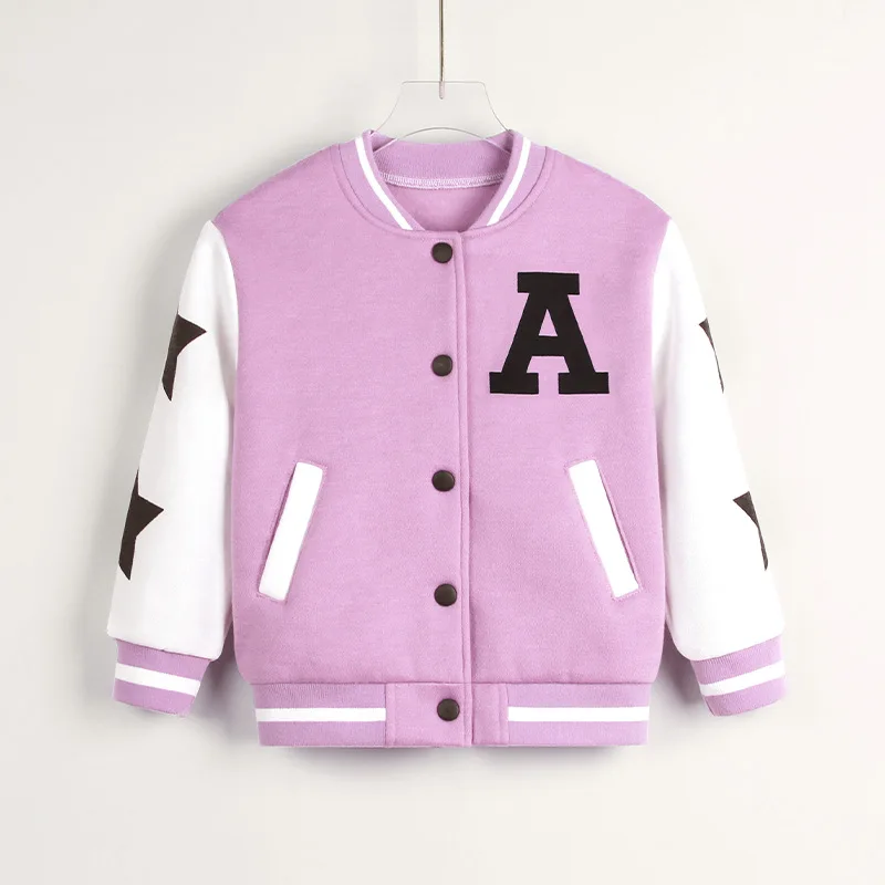 Children Girl Clothing Bomber Jacket Spring Autumn Long Sleeve V-Neck Baseball Coat Letter Printed Outerwear Baby Kids Costume
Children Girl Clothing Bomber Jacket Spring Autumn Long Sleeve V-Neck Baseball Coat Letter Printed Outerwear Baby Kids Costume