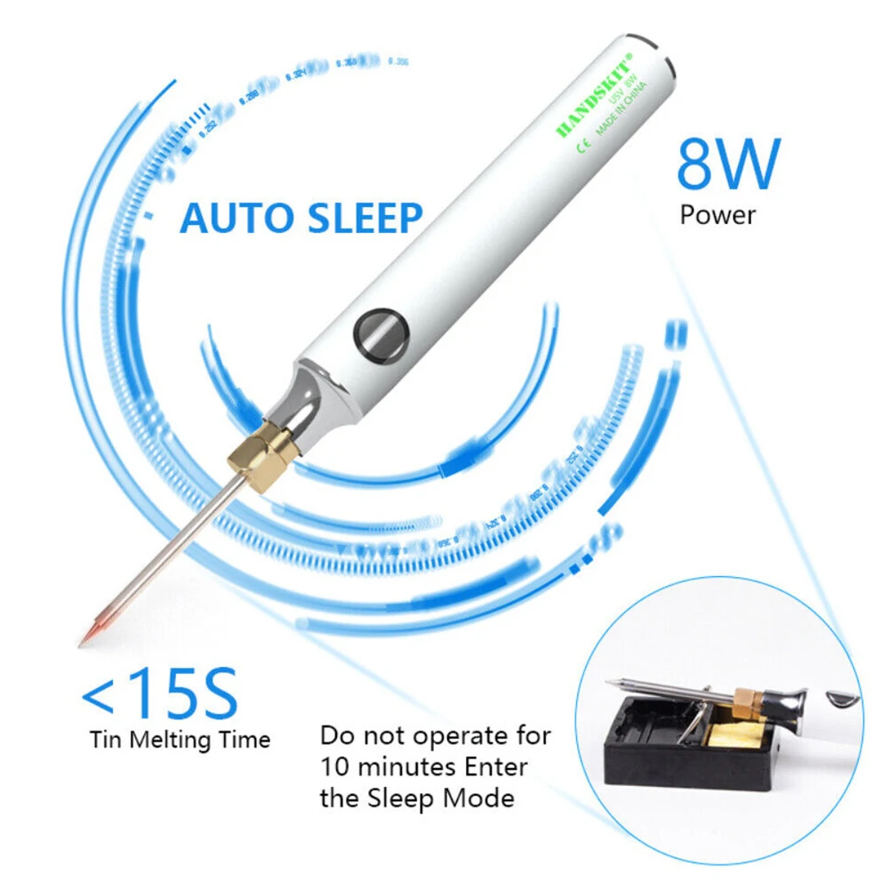 Set Electric USB Rechargeable Soldering Iron Tips Stainless Steel Temperature Welder Supplies Welding 330-450°C
Set Electric USB Rechargeable Soldering Iron Tips Stainless Steel Temperature Welder Supplies Welding 330-450°C
