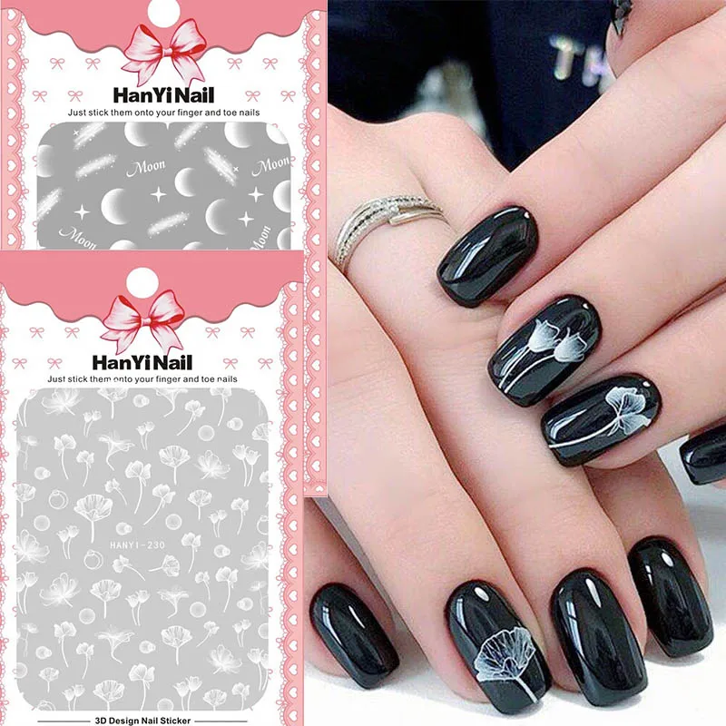 3D white flowers sticker for nail art decoration grandient half transparent foil moon flowers decal DIY manicure adhesive HY019
3D white flowers sticker for nail art decoration grandient half transparent foil moon flowers decal DIY manicure adhesive HY019