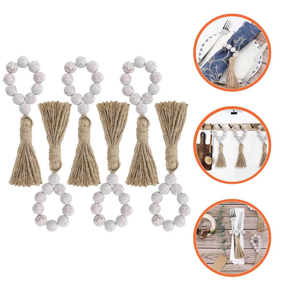 6pcs Bead Napkin Ring Holders Farmhouse Napkin Ring Wedding Table Towel Ring with Tassel
6pcs Bead Napkin Ring Holders Farmhouse Napkin Ring Wedding Table Towel Ring with Tassel