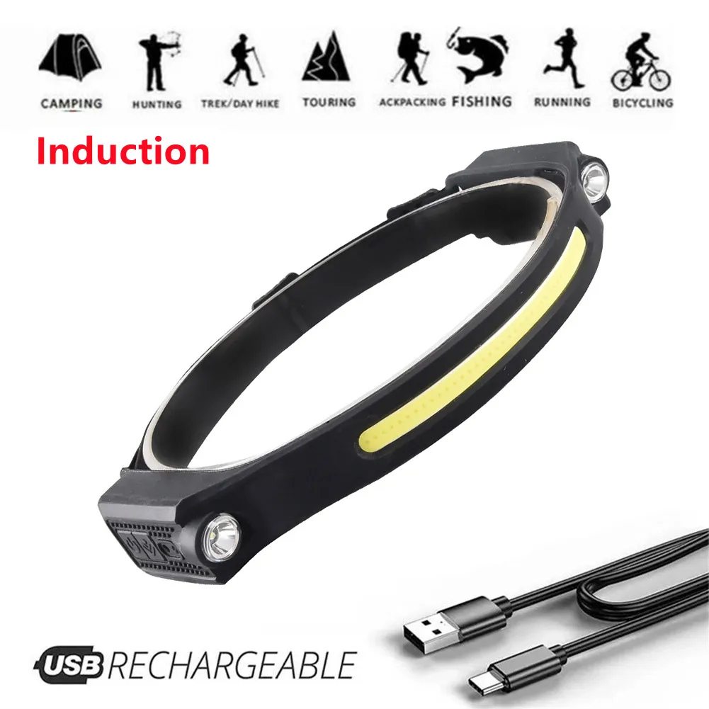 COB LED Headlamp Sensor Headlight With Built-in Battery Torch Flashlight Work Lights Bar Head Band USB Rechargeable Go Beam 230°
COB LED Headlamp Sensor Headlight With Built-in Battery Torch Flashlight Work Lights Bar Head Band USB Rechargeable Go Beam 230°