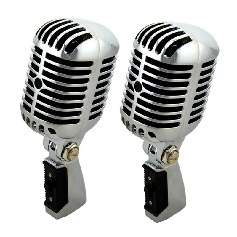 2X Professional Wired Vintage Classic Microphone Good Quality Dynamic Moving Coil Mike Deluxe Metal Vocal Mic Mike
2X Professional Wired Vintage Classic Microphone Good Quality Dynamic Moving Coil Mike Deluxe Metal Vocal Mic Mike