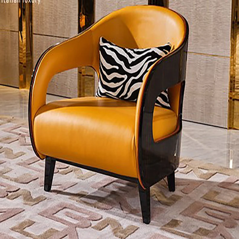 Single Italian Light Luxury Leather Leisure Sofa Chair Modern Simple Villa Luxury Leather Art Furniture
Single Italian Light Luxury Leather Leisure Sofa Chair Modern Simple Villa Luxury Leather Art Furniture