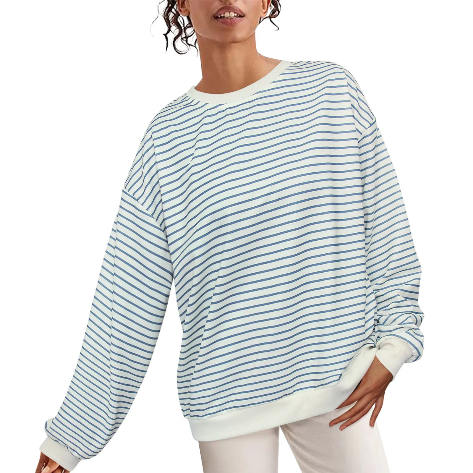 Women Casual Wide Crew Neck Loose Pinstripe Printing Tshirt Top Fashion Sleeve
Women Casual Wide Crew Neck Loose Pinstripe Printing Tshirt Top Fashion Sleeve