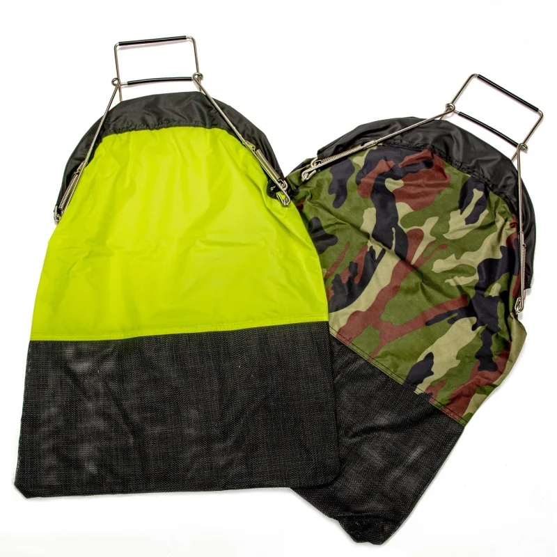 Wholesale foldable fishing bag for diving and fishing, made of stainless steel spring and camouflage nylon, providing fish
Wholesale foldable fishing bag for diving and fishing, made of stainless steel spring and camouflage nylon, providing fish