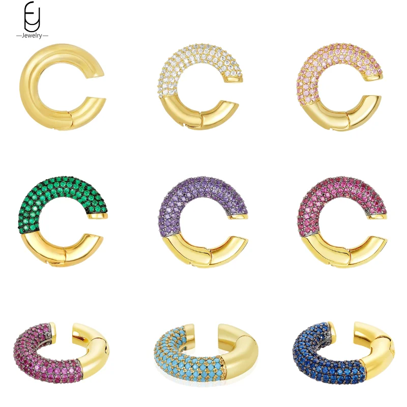 1PCS 24k Gold-Plated Bohemia C Shape Earrings For Women No Piercing Ear Cuff Colorful Zircon Clip on Earring Fashion Jewelry
1PCS 24k Gold-Plated Bohemia C Shape Earrings For Women No Piercing Ear Cuff Colorful Zircon Clip on Earring Fashion Jewelry