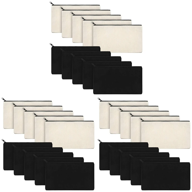 30Pcs Canvas Makeup Bags Canvas Zipper Pouch Bags Pencil Case Blank DIY Craft Bags Pouch For Travel DIY Craft School
30Pcs Canvas Makeup Bags Canvas Zipper Pouch Bags Pencil Case Blank DIY Craft Bags Pouch For Travel DIY Craft School