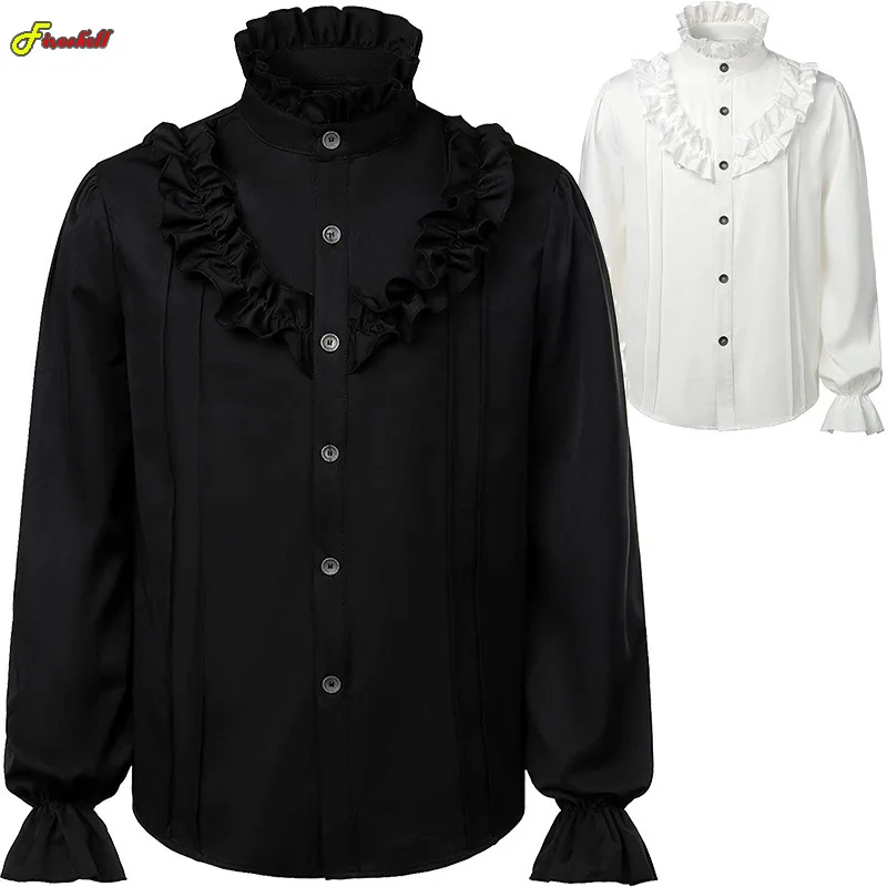 Mens Medieval Victorian Costumes Stand Collar Long Sleeves Shirt Steampunk Tops Cosplay Vintage Gothic Clothing
Mens Medieval Victorian Costumes Stand Collar Long Sleeves Shirt Steampunk Tops Cosplay Vintage Gothic Clothing
