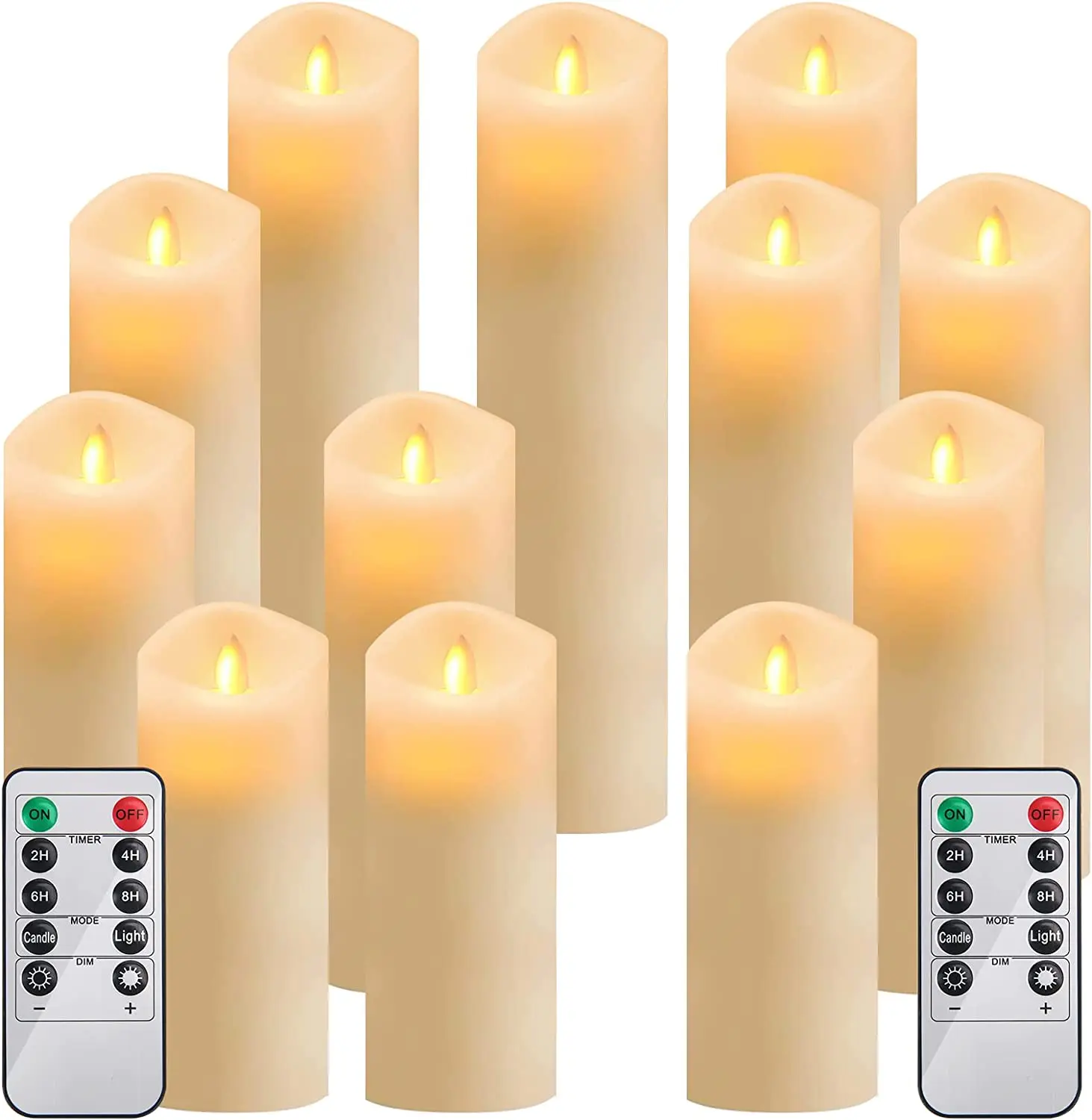 12Pcs LED Candles with Flickering Flame Electric Candles with Remote Control/Timers Waterproof Candles for Weeding/Home Decor
12Pcs LED Candles with Flickering Flame Electric Candles with Remote Control/Timers Waterproof Candles for Weeding/Home Decor