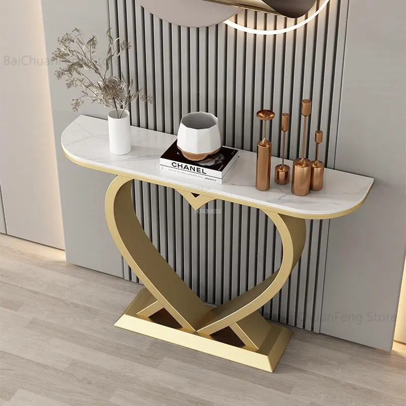 Nordic Creative Heart-shaped Console Tables Luxury Living Room Furniture Console Entrance Simple Modern Home Iron Slate Tables
Nordic Creative Heart-shaped Console Tables Luxury Living Room Furniture Console Entrance Simple Modern Home Iron Slate Tables