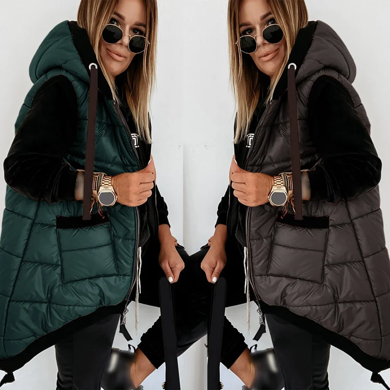 Sleeveless Puffer Jacket Women Casuald Quilted Coats Padded Waistcoat Autumn Streetwear Zip Up Fashion Hooded Winter Coat
Sleeveless Puffer Jacket Women Casuald Quilted Coats Padded Waistcoat Autumn Streetwear Zip Up Fashion Hooded Winter Coat
