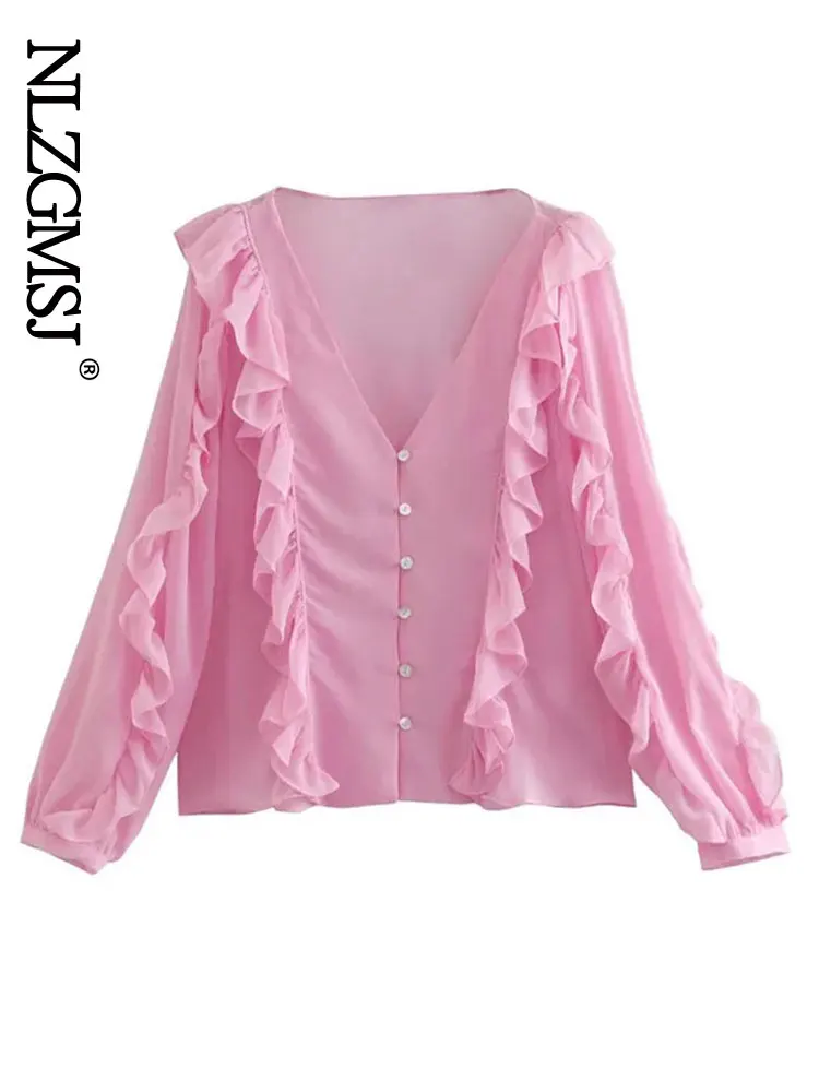 Nlzgmsj ZBZA 2022 Blouses Women Ruffle Spring Summer Fashion Tops All-match V-Neck Shirts Femme Elegant Chic Tops 202203
Nlzgmsj ZBZA 2022 Blouses Women Ruffle Spring Summer Fashion Tops All-match V-Neck Shirts Femme Elegant Chic Tops 202203