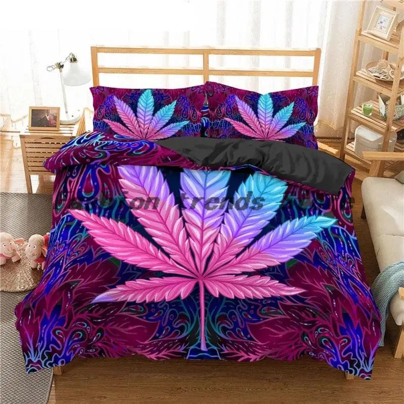 New Arrival Green Weed Leaves Bedding Set 100% Microfiber Bedding Set Queen King Size Quilt Cover Pillowcase Home Bed Cover
New Arrival Green Weed Leaves Bedding Set 100% Microfiber Bedding Set Queen King Size Quilt Cover Pillowcase Home Bed Cover