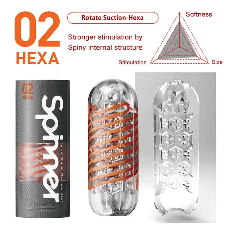 Мастурбатор Tenga Spinner 02 Hexa, оранжевый SPN-002/E27653 - Tenga - Не анатомические мастурбаторы - Купить