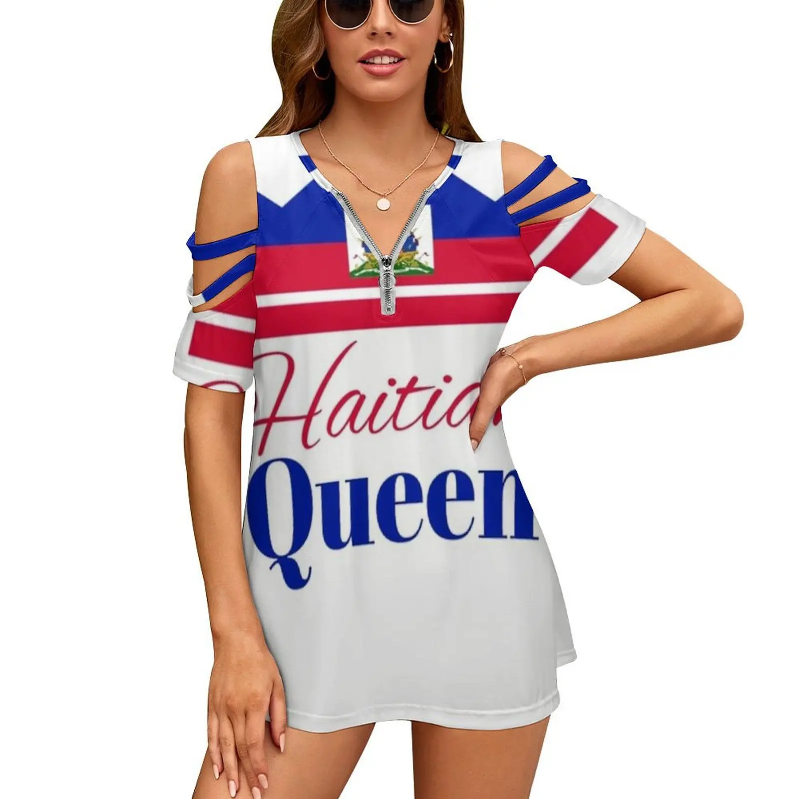 Haitian Queen Flag Crown Women Zipper Sexy Printed Vintage T Shirts Tops Full Print T-Shirt Haitian Queen Haiti Flag Haitian
Haitian Queen Flag Crown Women Zipper Sexy Printed Vintage T Shirts Tops Full Print T-Shirt Haitian Queen Haiti Flag Haitian