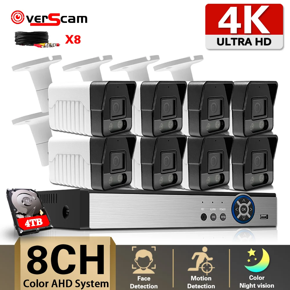 8CH DVR Security Camera System 4K Full Color Night Vision AHD CCTV System Outdoor Waterproof Camera Video Surveillance Kit 8MP
8CH DVR Security Camera System 4K Full Color Night Vision AHD CCTV System Outdoor Waterproof Camera Video Surveillance Kit 8MP