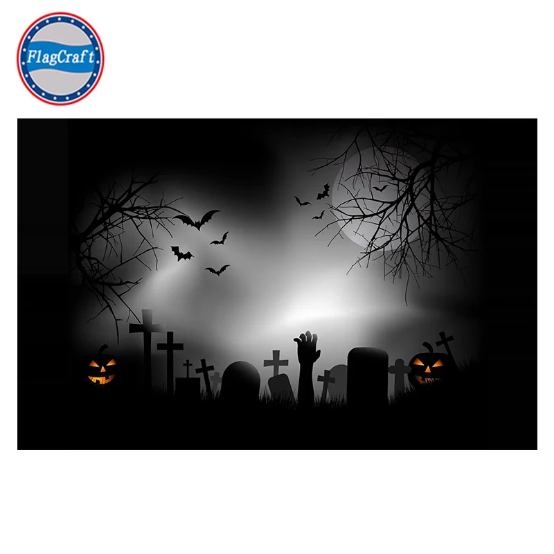 Custom Happy Halloween Tomb Pumpkin Head Theme Flag For Home Party Decoration Polyester Printing From Both Sides Back to Back 
Custom Happy Halloween Tomb Pumpkin Head Theme Flag For Home Party Decoration Polyester Printing From Both Sides Back to Back