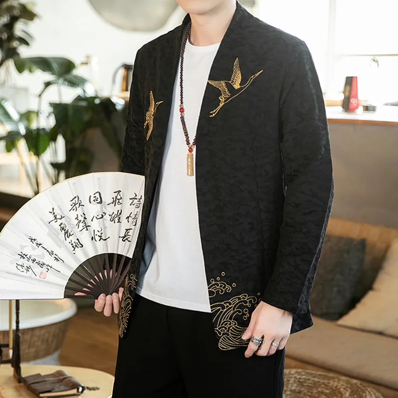 Plus Size Men's Chinese Style Embroidered Jacket Tang Suit Hanfu Casual Kung Fu Cardigan Japanese Style Loose Kimono Jacket
Plus Size Men's Chinese Style Embroidered Jacket Tang Suit Hanfu Casual Kung Fu Cardigan Japanese Style Loose Kimono Jacket